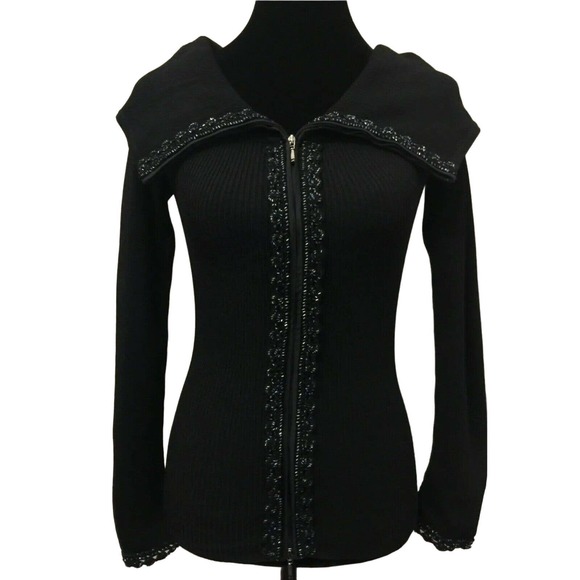 Cache Sweaters Cache Womens Shawl Collar Zip Cardigan Sweater Small